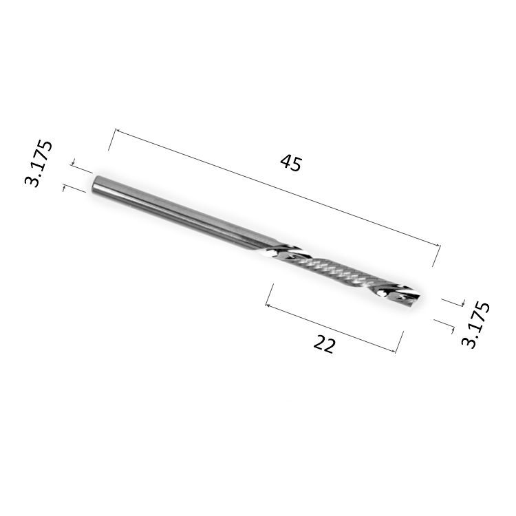 

Фреза спиральная однозаходная стружка вниз DJTOL AA1LXD3.22 для станка ЧПУ, AA1LXD