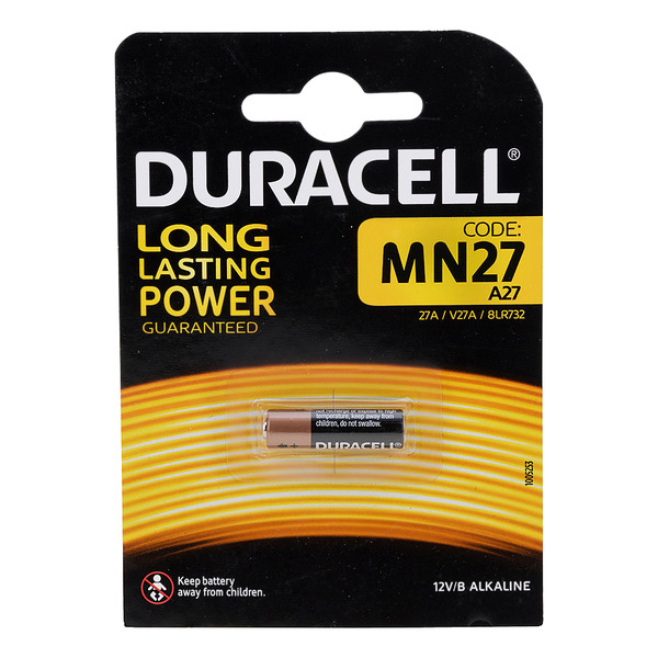 

Батарейкa DURACELL MN27 (27A) / 12В (12V) / 1 штука в блистере