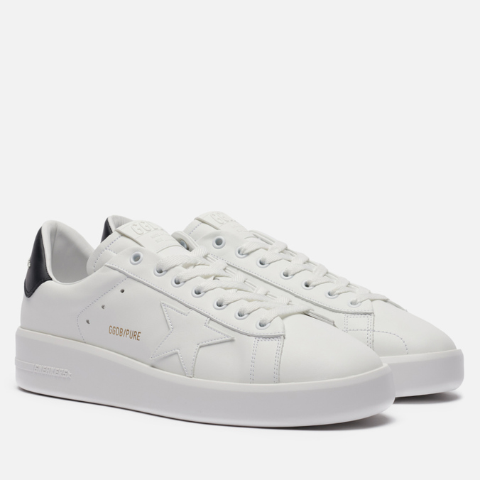 фото Кроссовки мужские golden goose purestar leather/leather star белые 42 eu