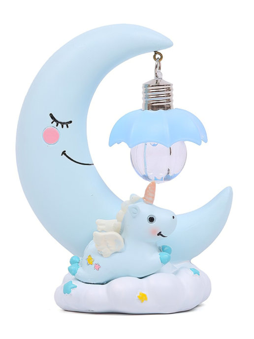 фото Ночник детский "единорог на луне" ночник светильник (голубой) family shop