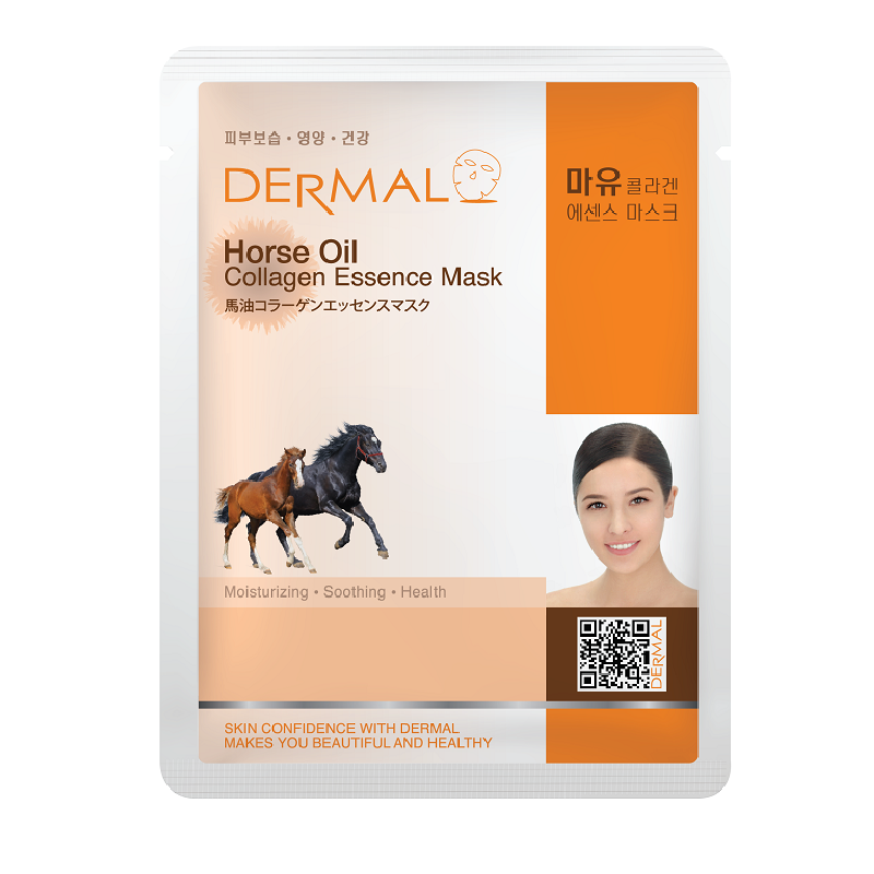 

Тканевая маска Dermal Horse Oil Collagen Essence Mask лошадиный жир и коллаген 23 г