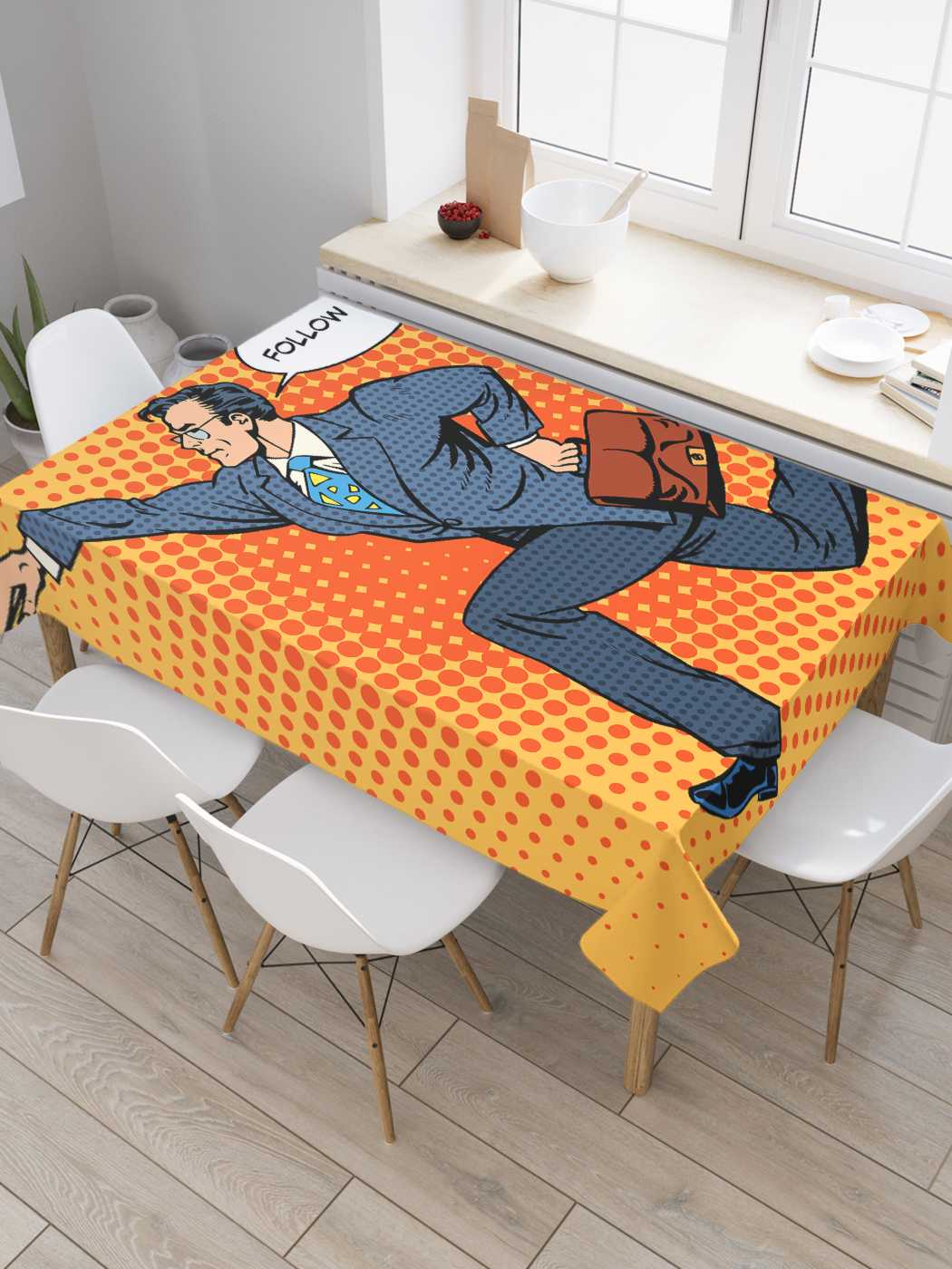 

Скатерть прямоугольная JoyArty "Следуй за мной" из оксфорда, 120x145 см, Следуй за мной