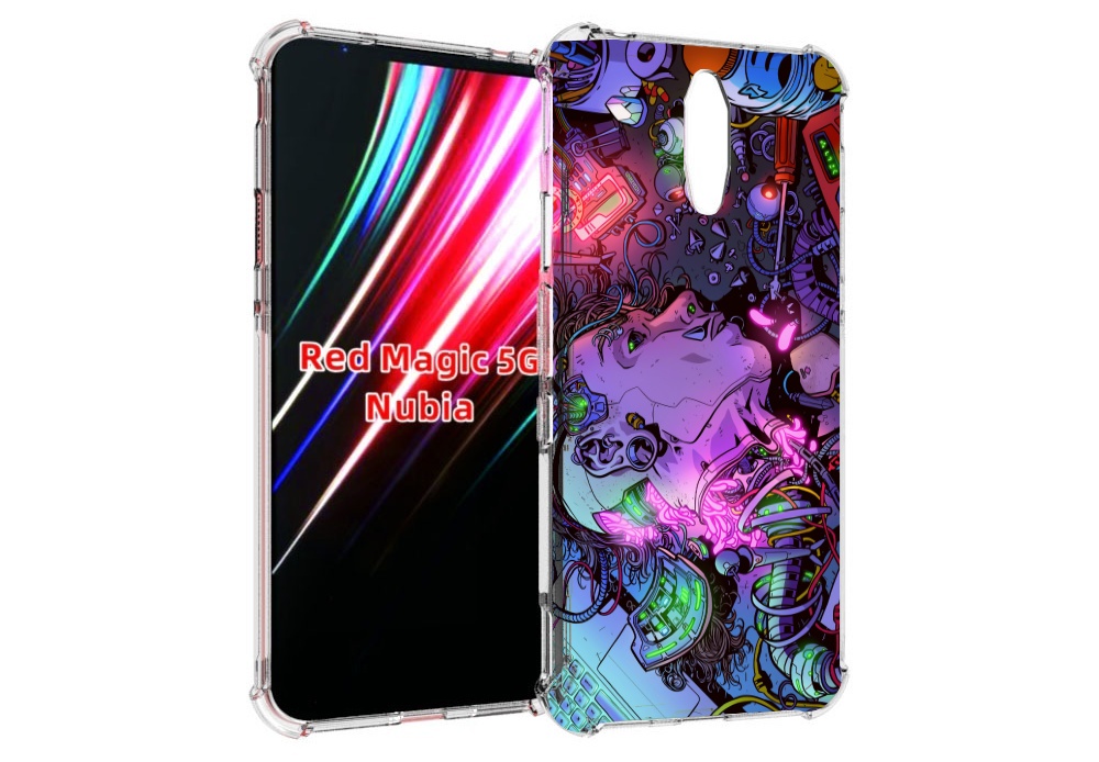 

Чехол MyPads голова робота мультик для ZTE Nubia Red Magic 1 5G, Прозрачный, Tocco