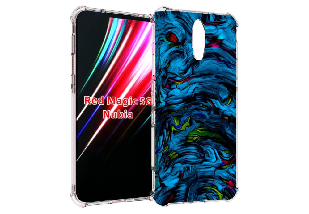 

Чехол MyPads голубая краска в темноте для ZTE Nubia Red Magic 1 5G, Прозрачный, Tocco