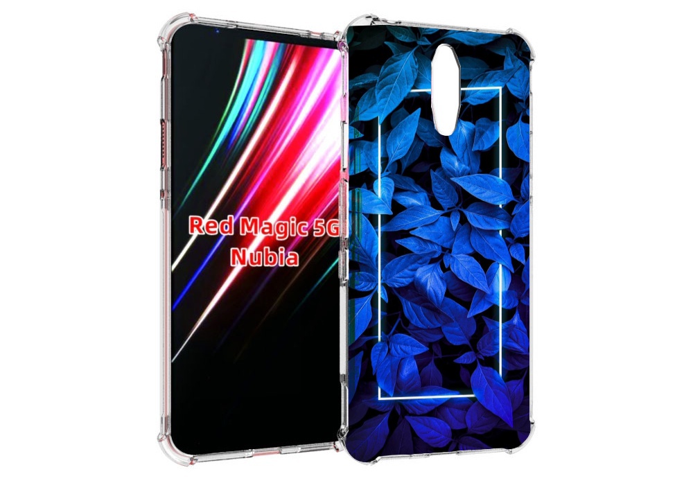 

Чехол MyPads голубые цветочки неон для ZTE Nubia Red Magic 1 5G, Прозрачный, Tocco