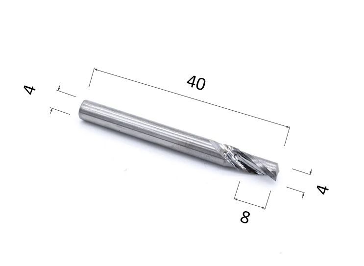 

Фреза спиральная однозаходная по алюминию DJTOL ACL1LX4.08 для станка ЧПУ, ACL1LX