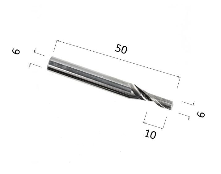 

Фреза спиральная однозаходная по алюминию DJTOL ACL1LX6410 для станка ЧПУ, ACL1LX