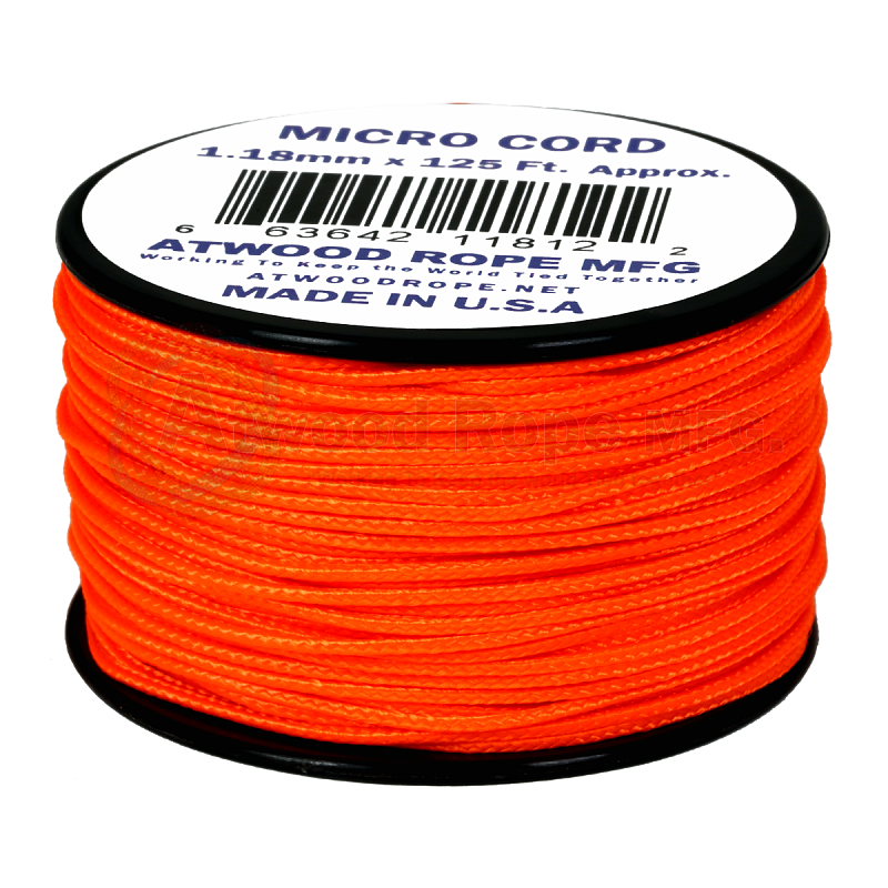 

Паракорд AtwoodRope 1.18мм x 125' Micro Cord 38м (Neon orange)