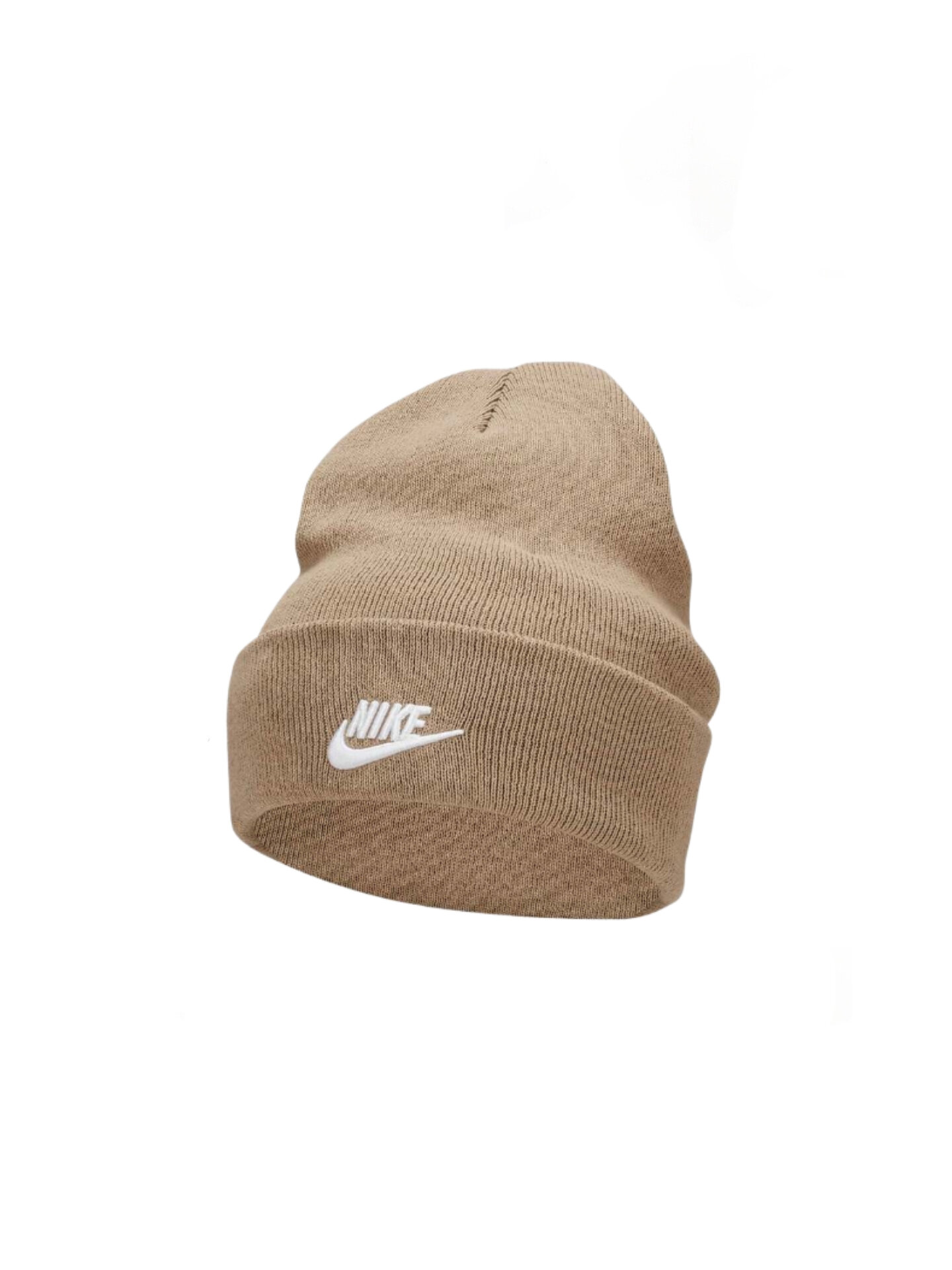 Шапка бини унисекс Nike Peak Tall Cuff Futura Beanie бежевая, one size