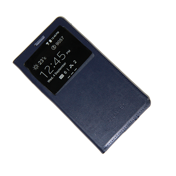

Чехол Samsung SM-E700H (Galaxy E7) флип боковой с окошком <синий>