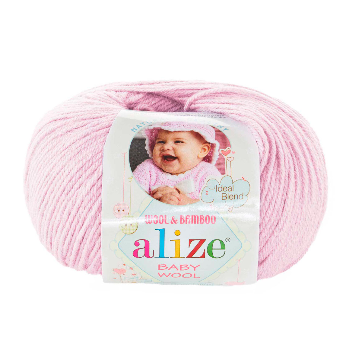 

Пряжа ALIZE Baby wool 50г, 175м (бамбук, шерсть) ТУ (275 сиреневая пудра), 10 мотков, Baby wool