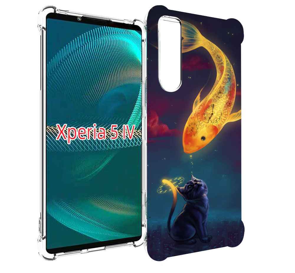 

Чехол MyPads золотая-рыбка-часовая для Sony Xperia 5 IV (5-4), Прозрачный, Tocco