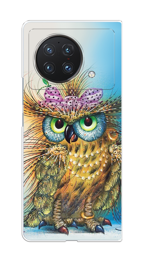 

Чехол на Vivo X Fold "Модная сова", Коричневый;голубой, 266750-1