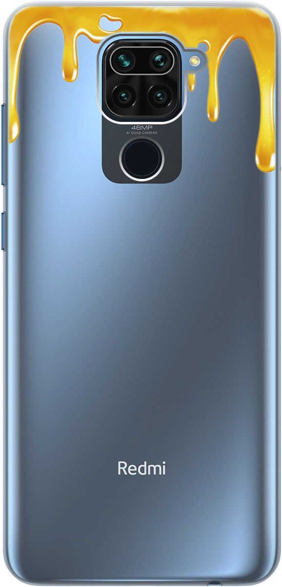 

Силиконовый чехол на Xiaomi Redmi Note 9 "Honey" прозрачный, Прозрачный;желтый, 1850