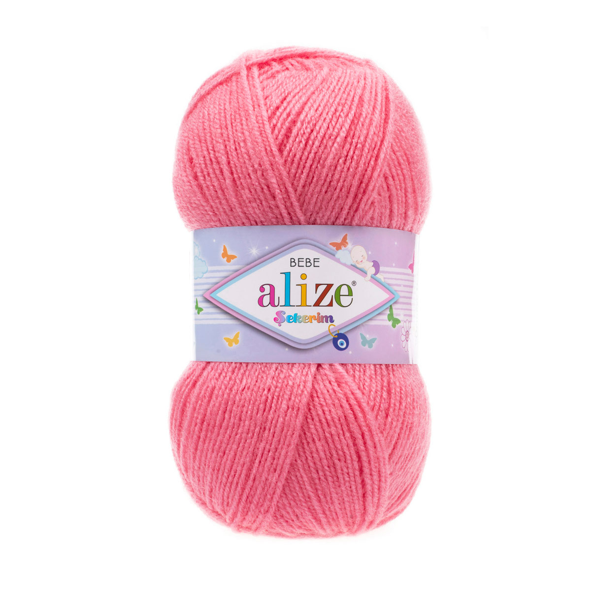 

Пряжа ALIZE 'SEKERIM BEBE' 100г, 320м (100% акрил) (170 розовый леденец), 5 мотков