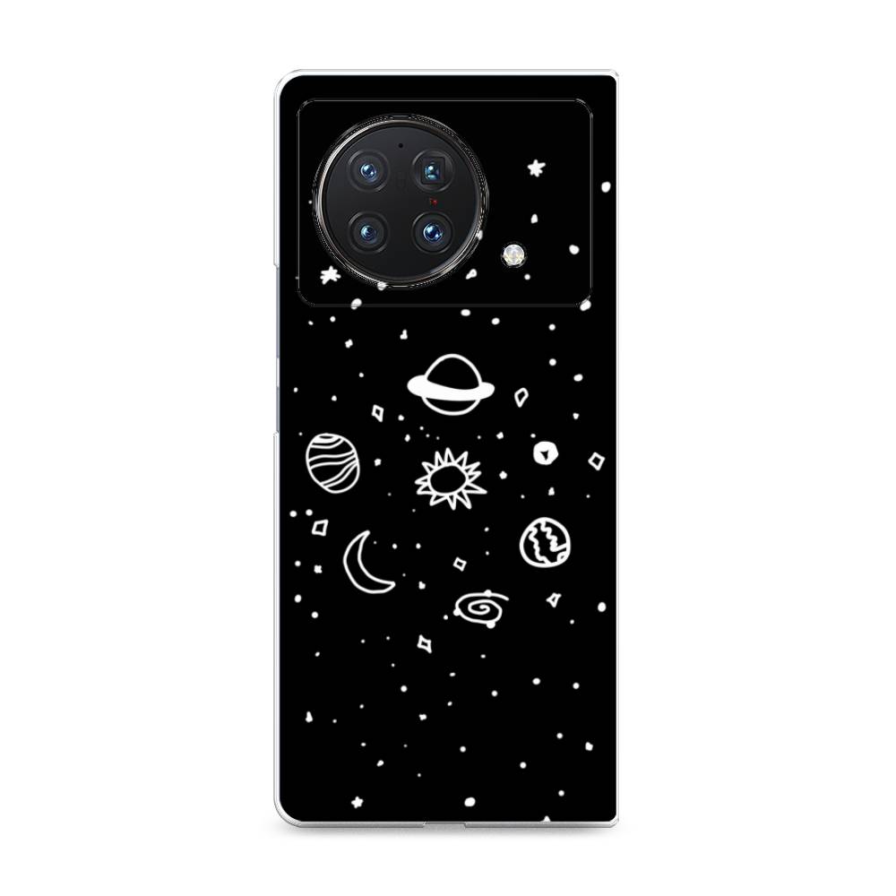 

Чехол на Vivo X Fold "Дудл солнечной системы", Бежевый;серый, 266750-2
