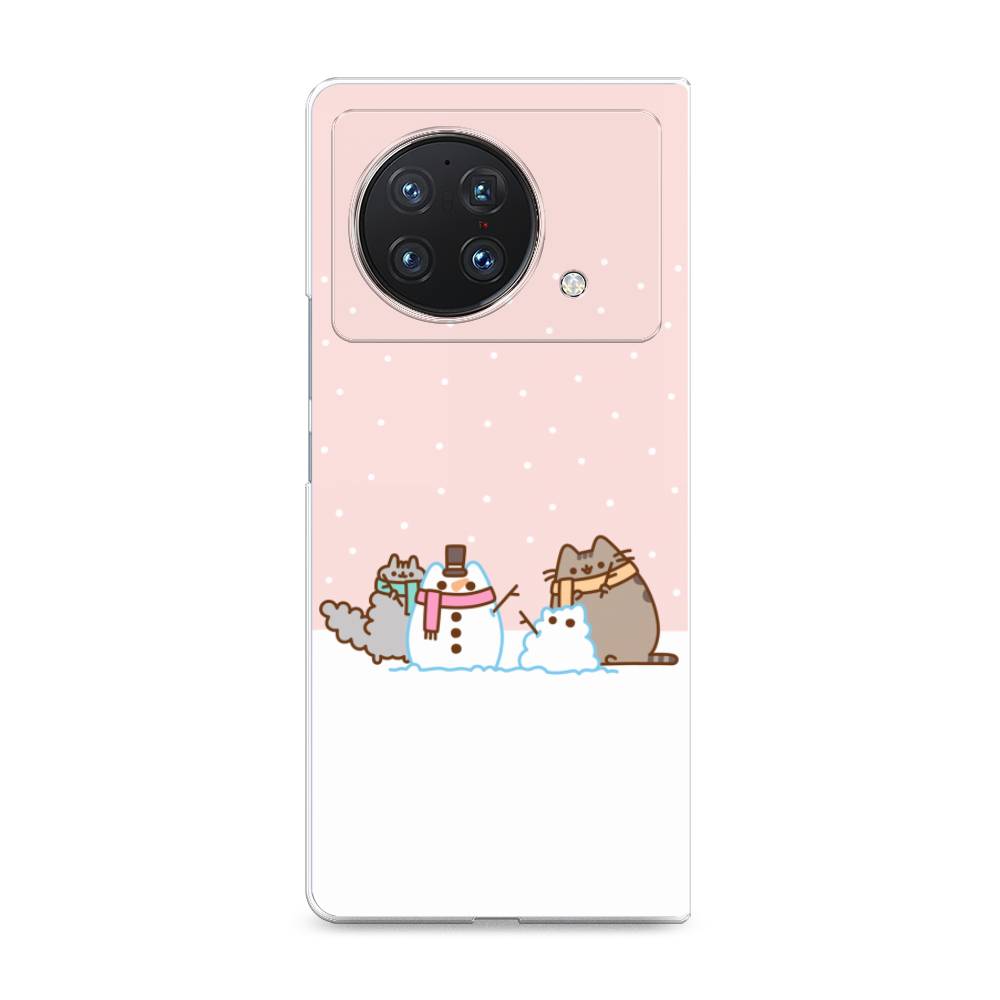

Чехол на Vivo X Fold "Котики в снегу", Розовый;белый;серый, 266750-5
