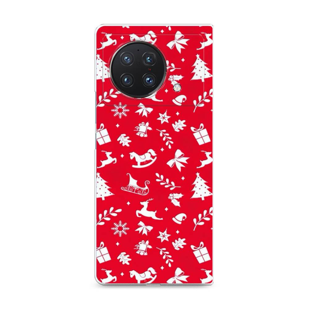 

Чехол на Vivo X Fold "Красный новогодний фон", Красный;белый, 266750-5