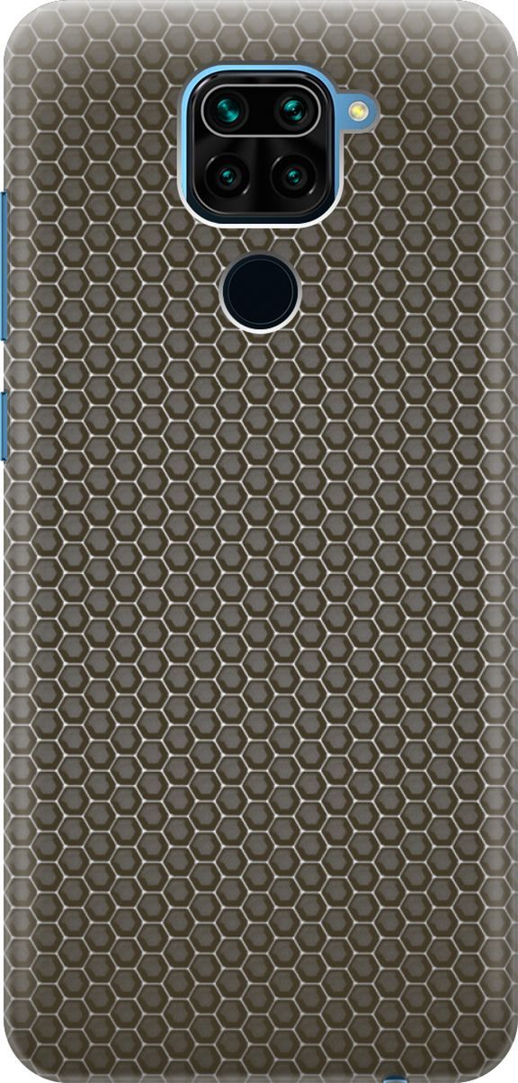 

Силиконовый чехол на Xiaomi Redmi Note 9 "Карбоновая сеть", Белый;серый, 3574