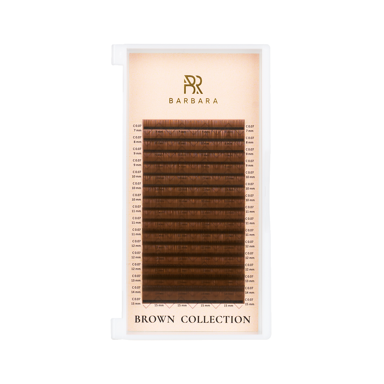 

Ресницы коричневые Barbara Caramel МИКС C 0.07 4-11mm, Коричневый