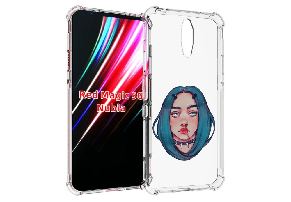 Чехол MyPads грустная-девушка-с-синими-волосами для ZTE Nubia Red Magic 1 5G