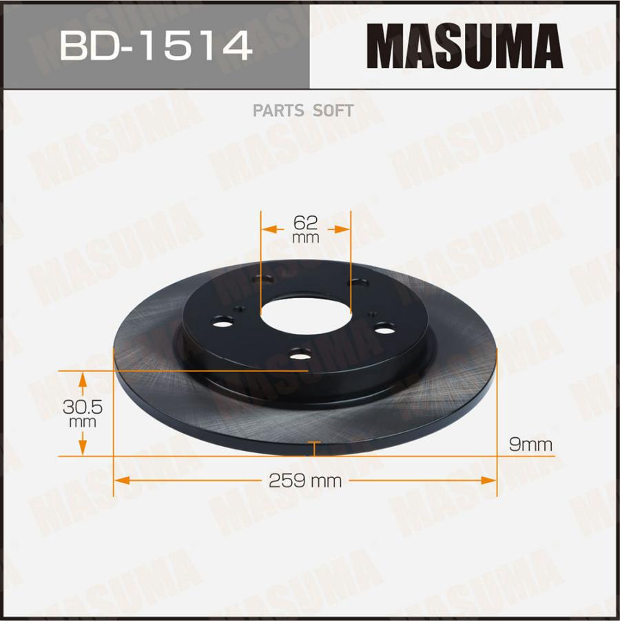 

MASUMA Диск тормозной MASUMA rear COROLLA, AURIS / NRE150L, ZZE150L [уп.2]