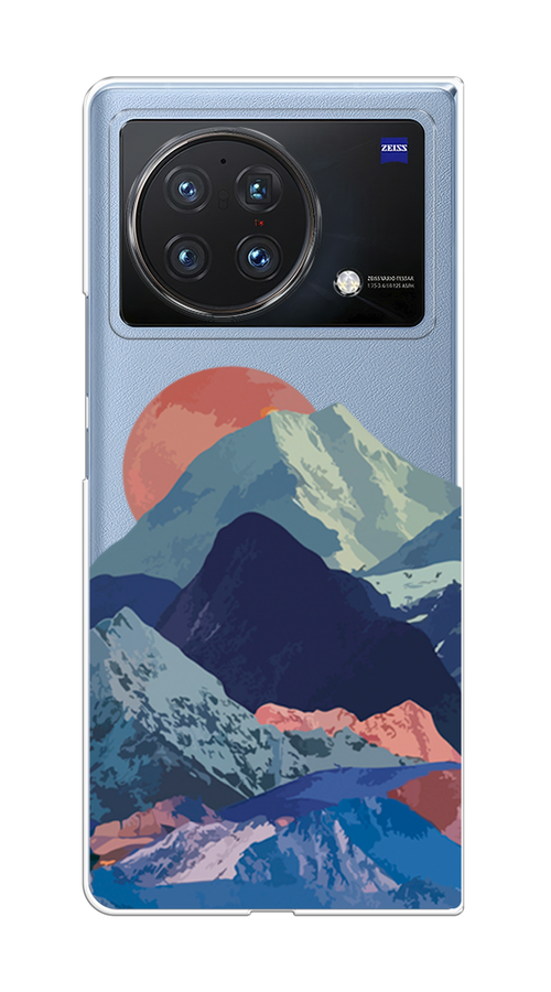 

Чехол на Vivo X Fold "Закат в снежных горах", Бордовый;серый;голубой, 266750-2