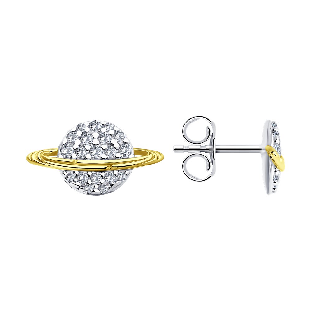 

Серьги пусеты из серебра SOKOLOV 94026116-9, фианит, 94026116-9