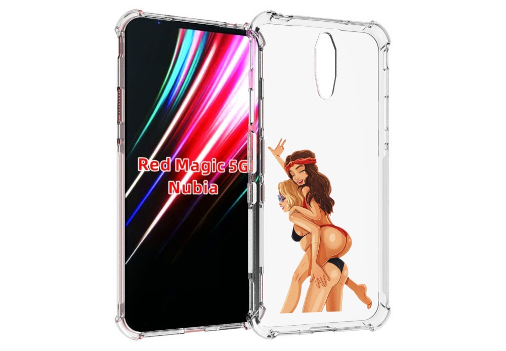 

Чехол MyPads две-подружки-в-купальниках женский для ZTE Nubia Red Magic 1 5G, Прозрачный, Tocco