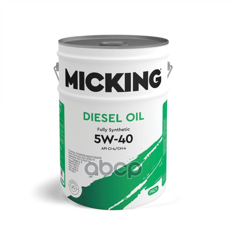 

Моторное масло Micking синтетическое Diesel Oil PRO1 5W40 CI-4/CH-4 20л