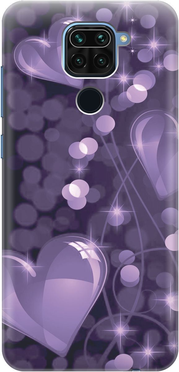 

Силиконовый чехол на Xiaomi Redmi Note 9 "Любовь в фиолетовом цвете", Фиолетовый;черный, 4142