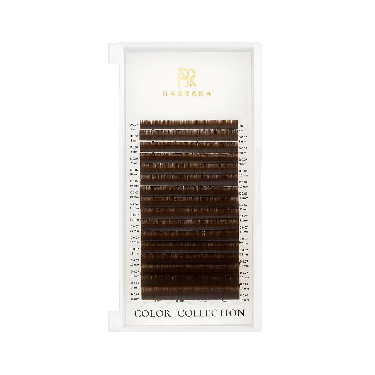 

Ресницы коричневые Barbara Coffee МИКС C 0.07 4-11mm, Коричневый
