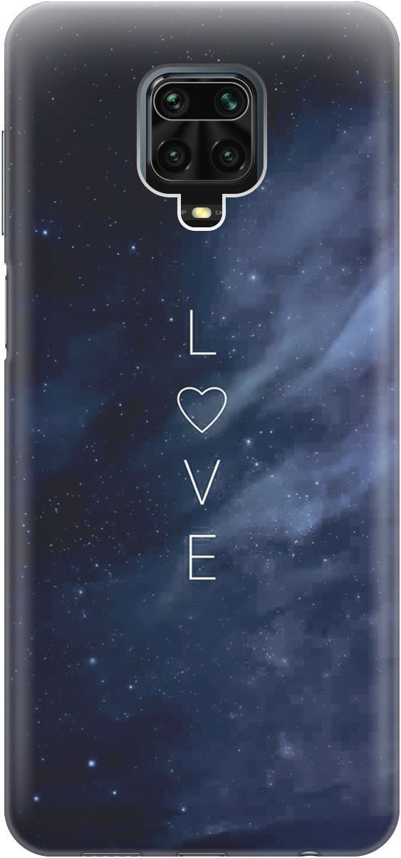 

Чехол на Xiaomi Redmi Note 9s "Ночное небо и любовь", Синий;черный, 4143