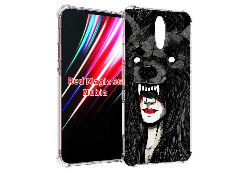 

Чехол MyPads девушка в шкуре волка женский для ZTE Nubia Red Magic 1 5G, Прозрачный, Tocco