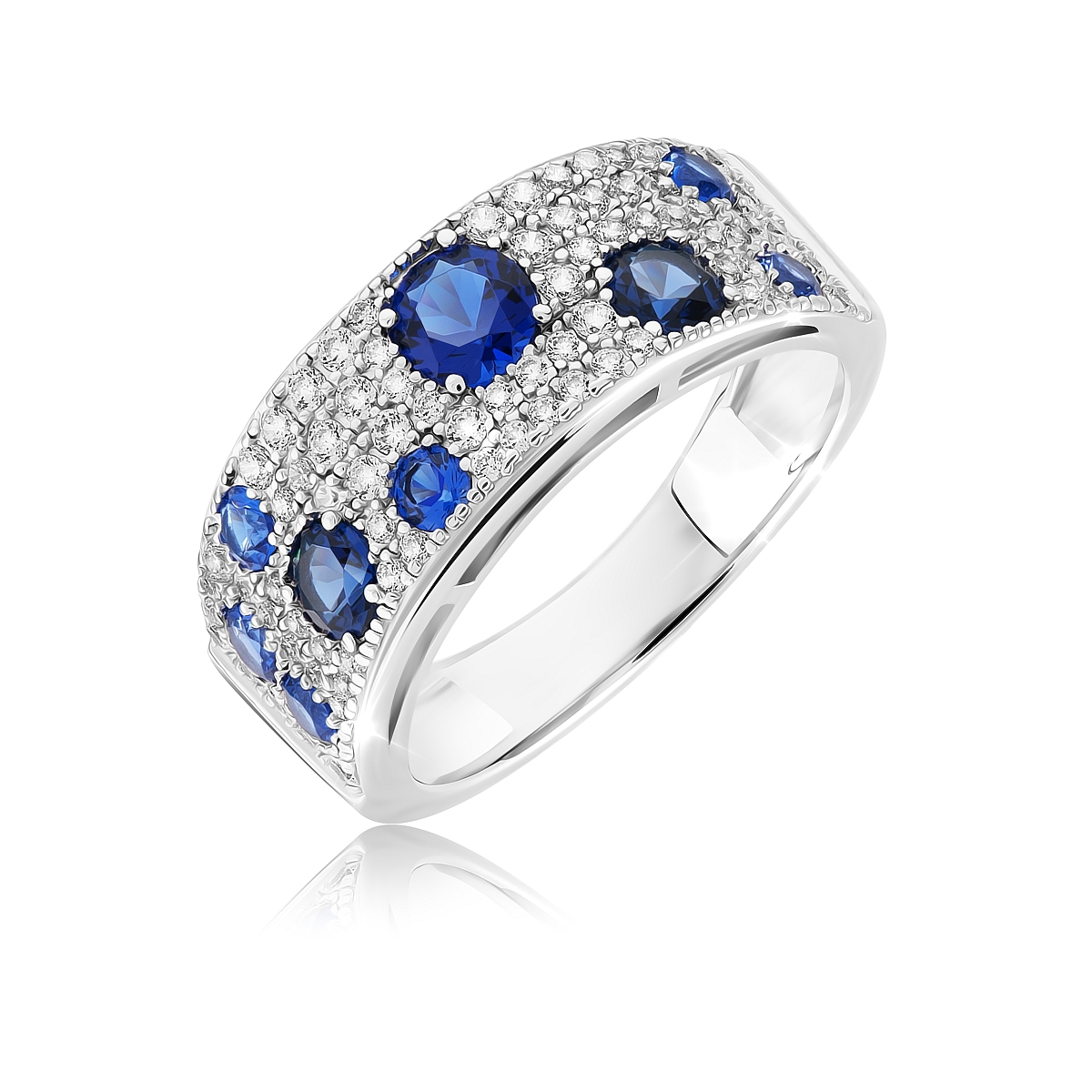 

Кольцо из серебра р. 16,5 VALTERA 113097, сапфир искусственный/циркон, 113097