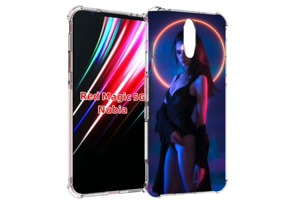

Чехол MyPads девушка с неоновым кругом женский для ZTE Nubia Red Magic 1 5G, Прозрачный, Tocco