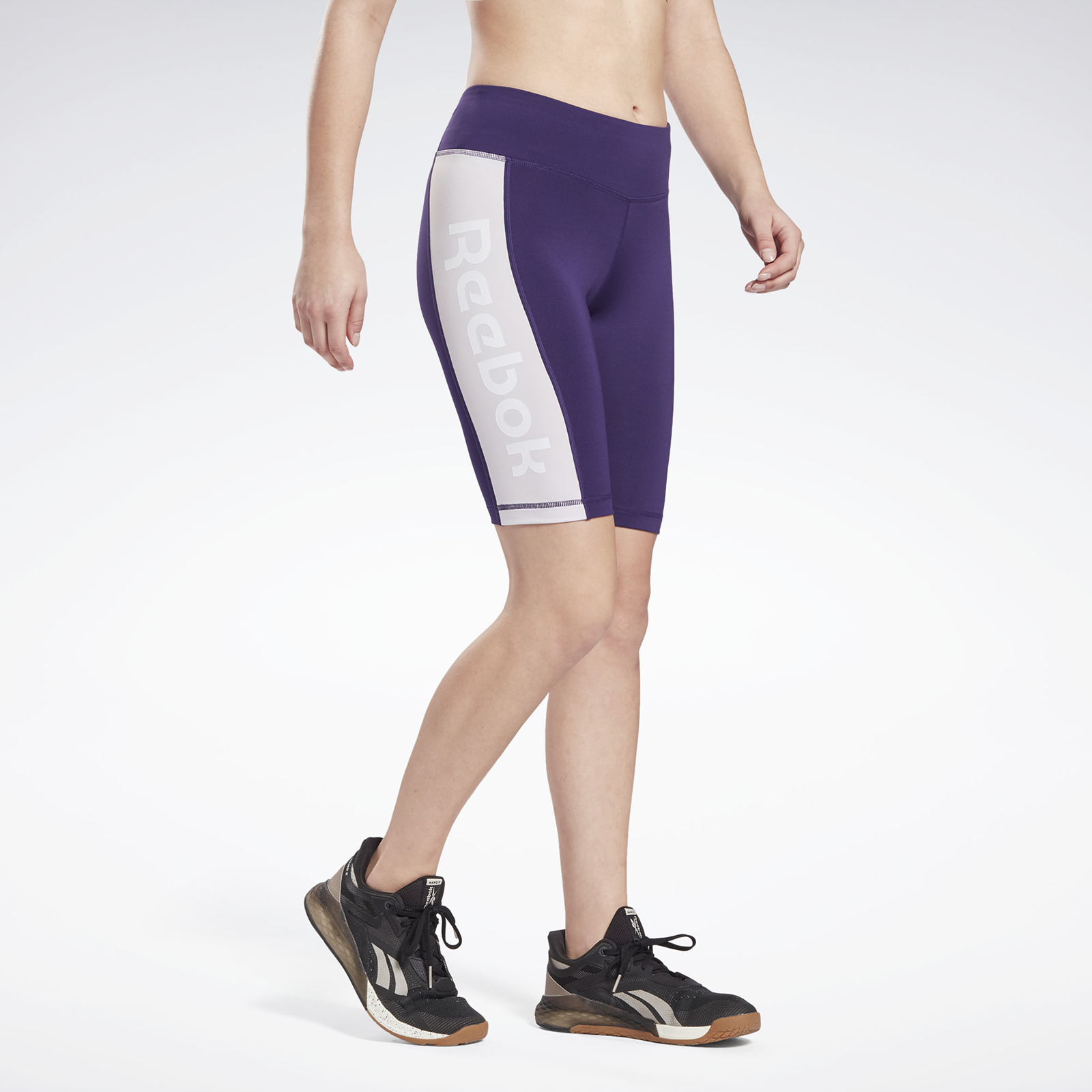 фото Шорты женские reebok te linear logo short фиолетовые s