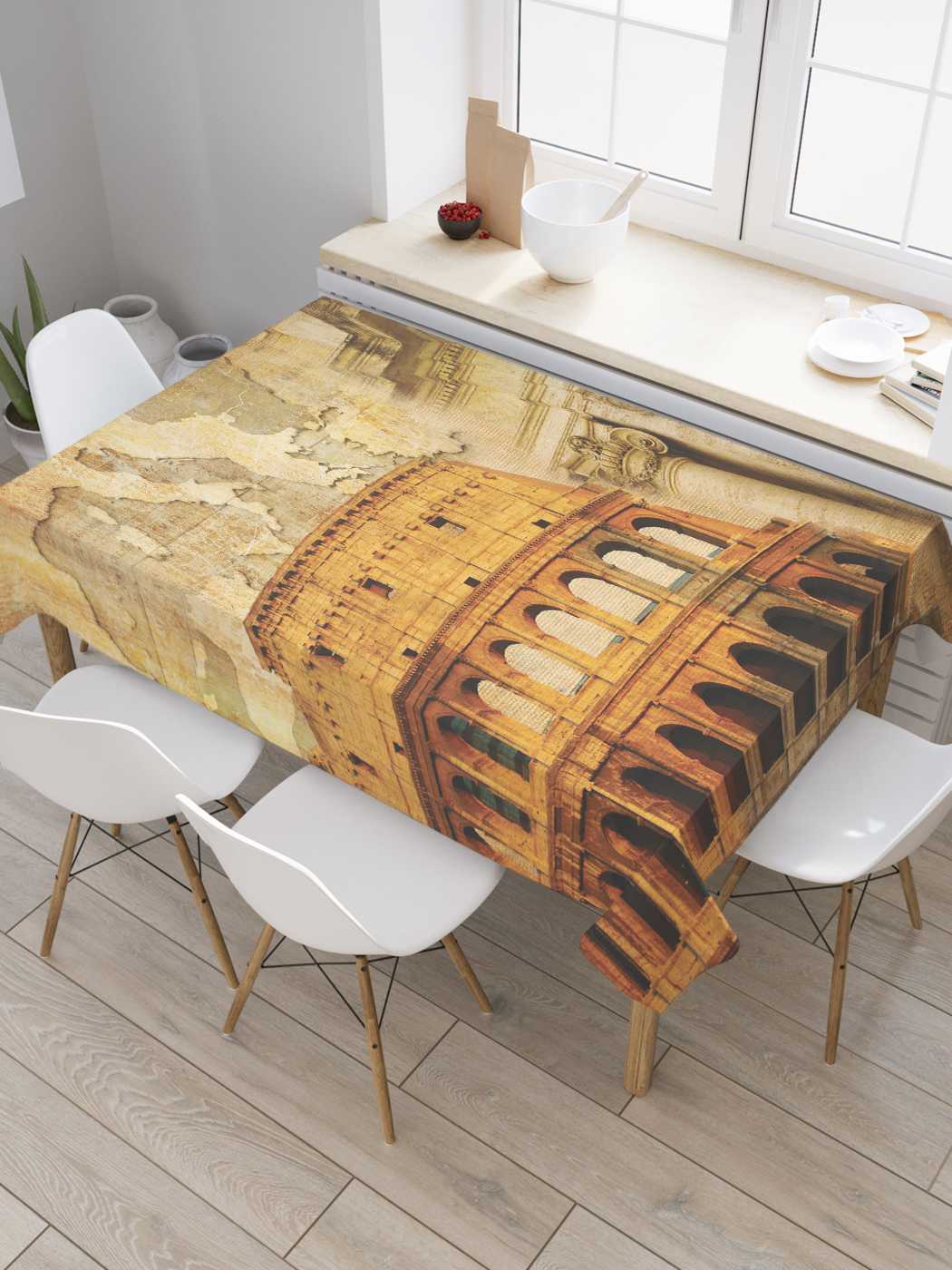 

Скатерть прямоугольная JoyArty "Античный колизей" из оксфорда, 120x145 см, Коричневый, Античный колизей