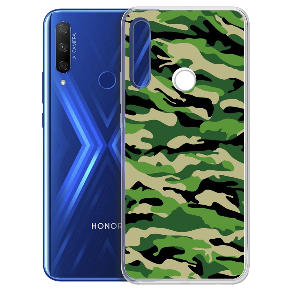 

Чехол-накладка Камуфляж зеленый для Huawei P Smart Z/Honor 9x, Прозрачный