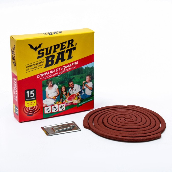 

Спирали от комаров "SuperBat", тройной эффект, 15 шт