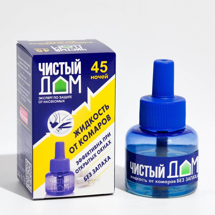 

Дополнительный флакон-жидкость от комаров "Чистый дом", без запаха, 45 ночей