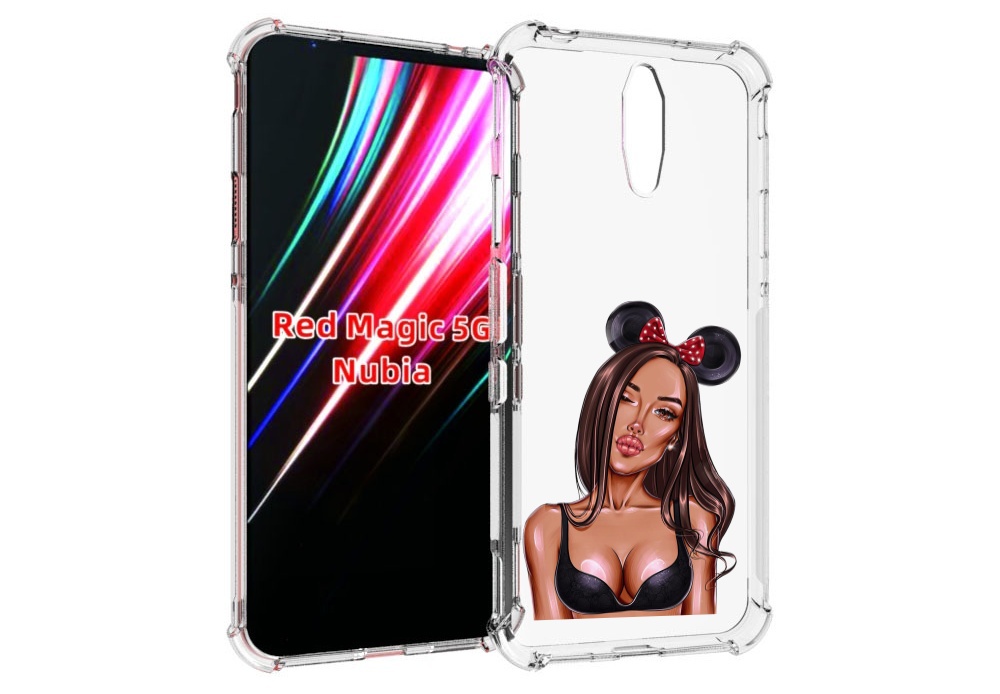 

Чехол MyPads девушка-в-купальнике-с-ушками женский для ZTE Nubia Red Magic 1 5G, Прозрачный, Tocco