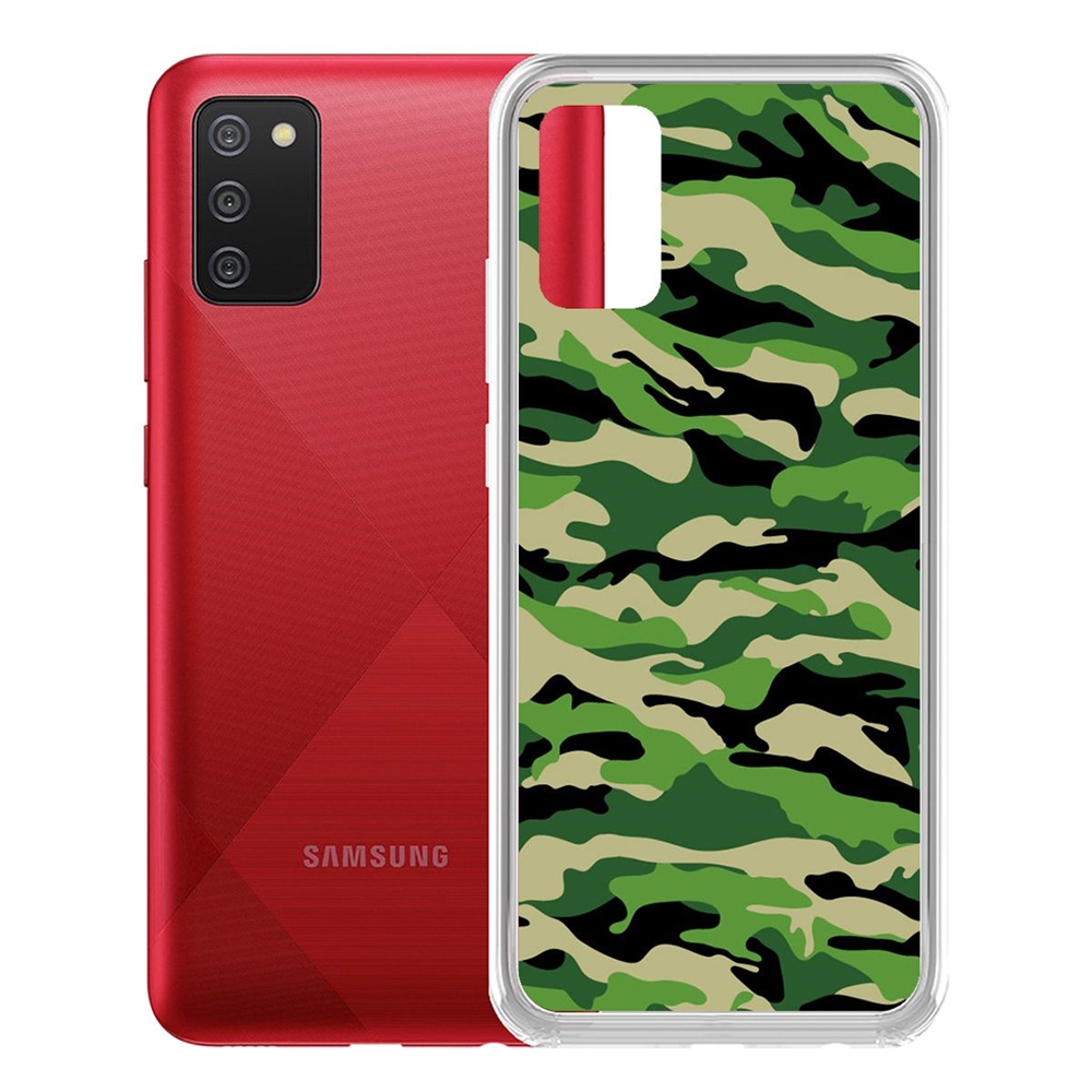 

Чехол-накладка Камуфляж зеленый для Samsung Galaxy A02s (A025), Прозрачный