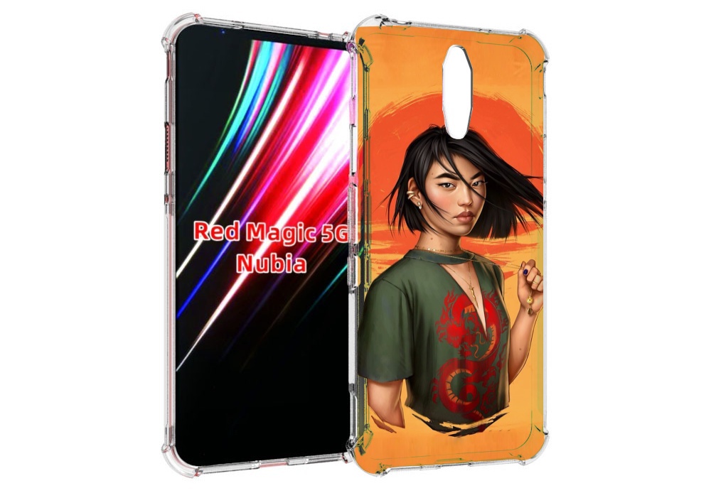 Чехол MyPads девушка-в-оранжевом-фоне женский для ZTE Nubia Red Magic 1 5G