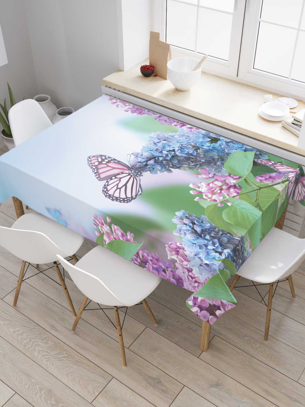 

Скатерть прямоугольная JoyArty "Цветочная тропинка" из оксфорда, 120x145 см, Зеленый, Цветочная тропинка