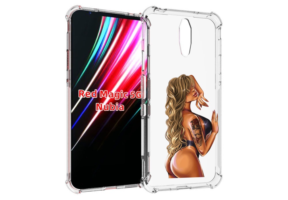 Чехол MyPads девушка-в-черном-кожаном-купальнике женский для ZTE Nubia Red Magic 1 5G