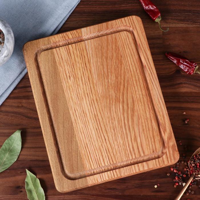 

Доска для нарезки и подачи "Разделочная", 25 х 20 см, массив дуба