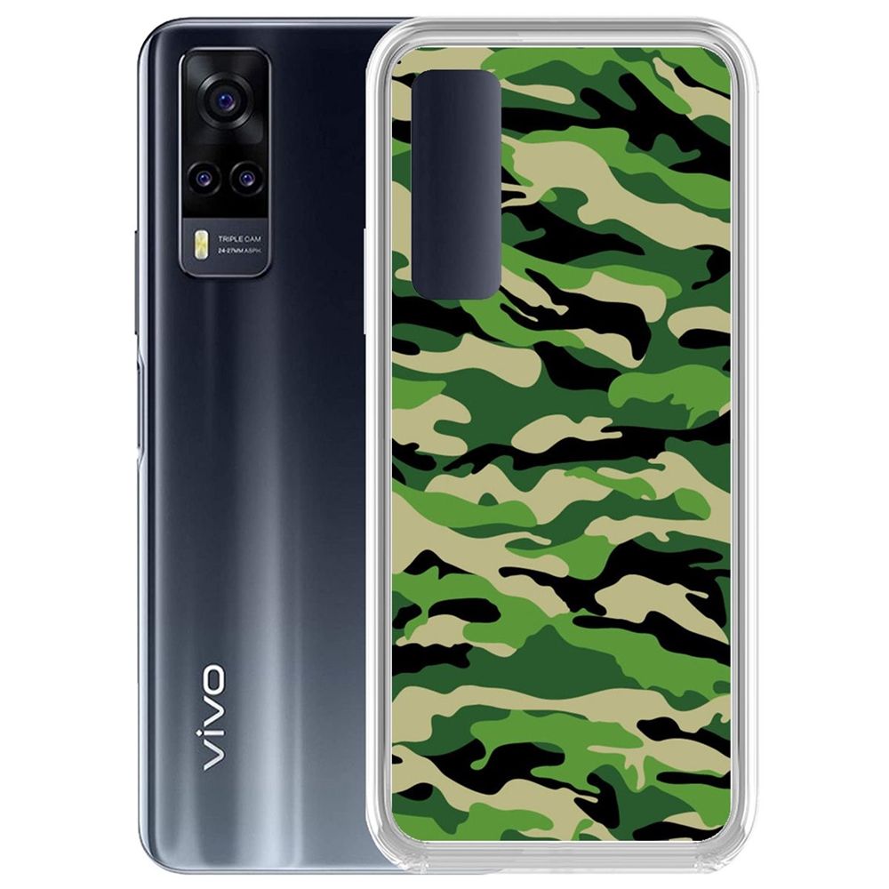 

Чехол-накладка Камуфляж зеленый для Vivo Y31, Прозрачный