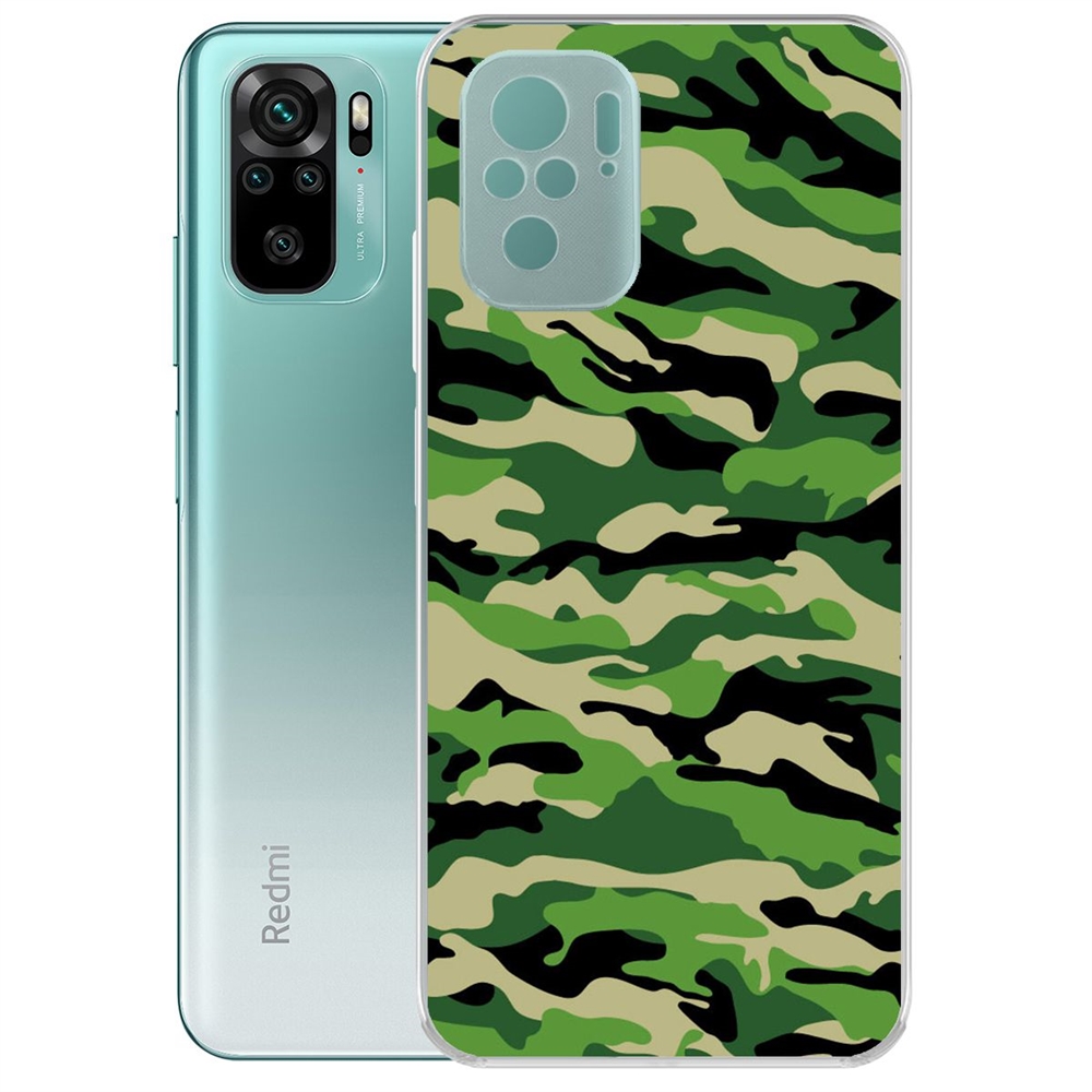 Чехол-накладка Камуфляж зеленый для Xiaomi Redmi Note 10/ Note 10S