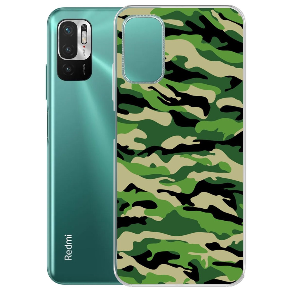 

Чехол-накладка Камуфляж зеленый для Xiaomi Redmi Note 10T/ Poco M3 Pro, Прозрачный